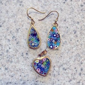 Earrings and pendant